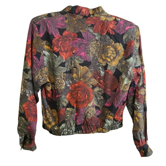 VTG 90s Carol Anderson Collection Womens Dark Floral Moody Blazer Small Jacket - Picture 2 of 12